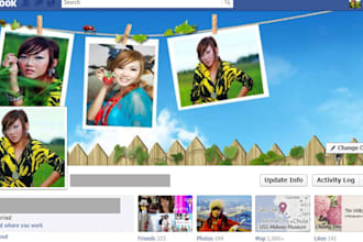 make you a UNIQUE and creative facebook timeline cover with your logo photo or anything you want