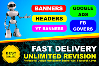 design a Professional web banner,header,ads,cover