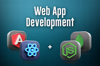 develop custom web app in angular or react with nodejs backend
