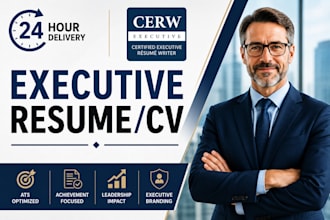 write a powerful executive resume for c suite, vp, director and senior leaders