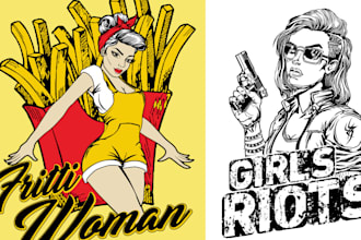 design an illustration based vintage retro logo design