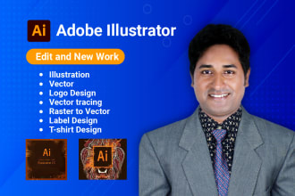 adobe illustrator work, vector, tracing, illustration, logo design and t shirt