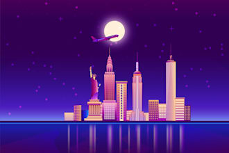 create a vector skyline city  illustration in 3 days