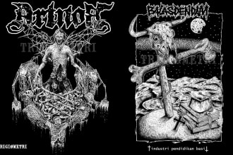 create dark art illustration, horor and skull artwork