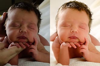 remove hands and retouch newborn photos