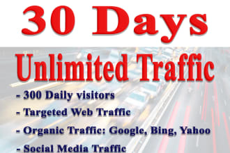 provide unlimited niche or country targeted website traffic for 30 days