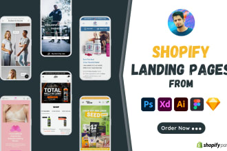 convert PSD ai figma sketch to shopify landing pages