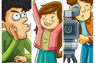 draw cartoon illustration with my style