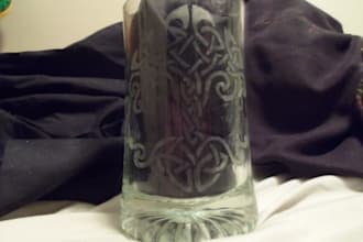 etch a glass mug, wine glass, ashtray, candle holder, or mirror