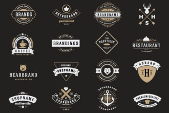 do 3 retro vintage logo designs for you