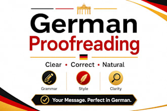 proofread and edit german text content