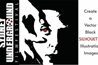create vector black ang white, silhouette illustration, line art image