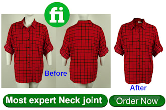 neck join cloth image and ghost mannequin remove within 24hr