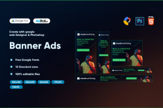 design animated HTML5 banner ads for google adwords or adroll