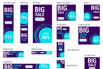 design different size banner for web site