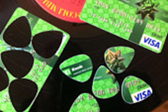 send you 30 guitar picks made out of recycled credit cards/gift cards/DVD cases
