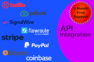 integrate twilio, plivo,  bitcoin and others API