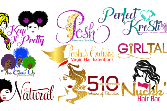 design hair salon, cosmetics and lashes logo