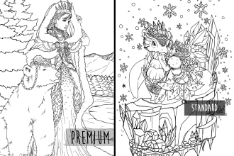 illustrate fantasy coloring pages or book for you
