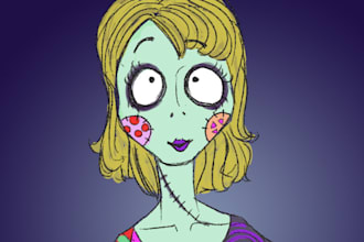 draw you in a Tim Burton style
