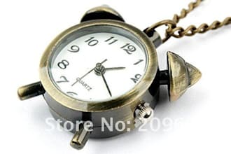 send you a Steampunk Victorian Style Alarm Clock Design Pocket Watch Necklace Chain