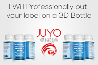 professionally put your label on a 3d bottle