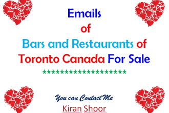 sell restaurants and bars emails of toronto canada