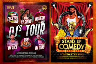 comedy,club,dj and business flyers