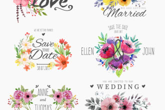 design 3 elegant watercolor floral logo for your business