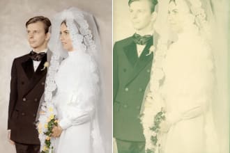 restore, repair, fix damaged photo, restore color