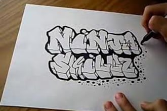 draw your name or business in graffiti on paper and send it to you