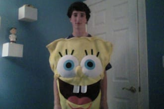 dress as spongebob and awkwardly deliver a message