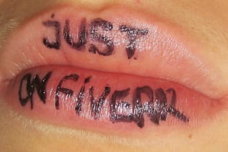 draw few words on my mouth and picture it for you