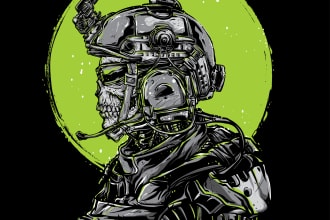 create custom illustration  for army product as your request