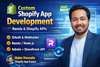 create a public or custom shopify app using shopify admin API and remix