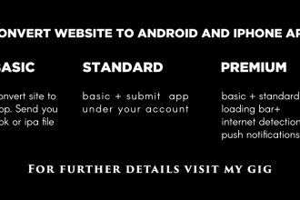 convert website to google android and iphone app
