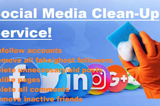 unfollow, remove fake follower, delete social media postes