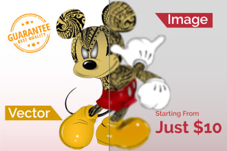 do vector tracing or redraw any image