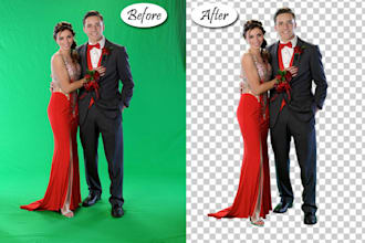 professionally remove green screen background from photos