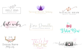 do modern professional feminine signature watercolor logo