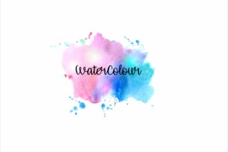 design elegant water color or paint feminine logo