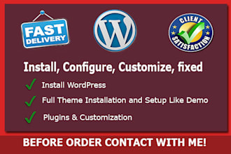 install, configure, fix or customize wordpress