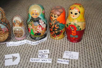 create a Stop Motion Film with Russian Dolls advertising your message, saying happy birthday or anything you want