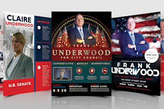 design polished political flyer, poster, banner, postcard for election campaign