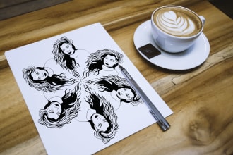 do unique doodle art for adult colouring book