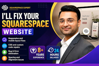 fix squarespace bugs, mobile, layout, spacing and custom code issues