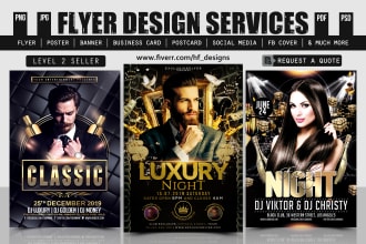design professional event or festival flyer or poster for party, club or concert