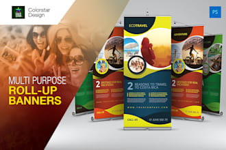design perfect rollup banner and flag