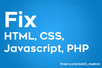edit html, css, js and modify or fix bugs in website