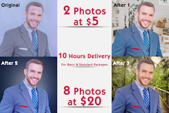 do photo retouching, photo editing, color change, background change